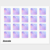 Oneder het Zee Whimsical Sparkly Mermaid Verjaarda Vierkante Sticker (Vel)