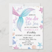 Oneder Het Zee Zeemeermin 1e Verjaardag Kaart (Voorkant)