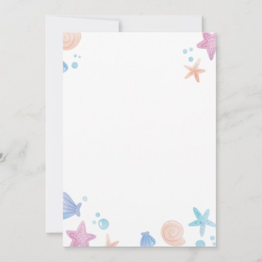 Oneder Het Zee Zeemeermin 1e Verjaardag Kaart (Achterkant)