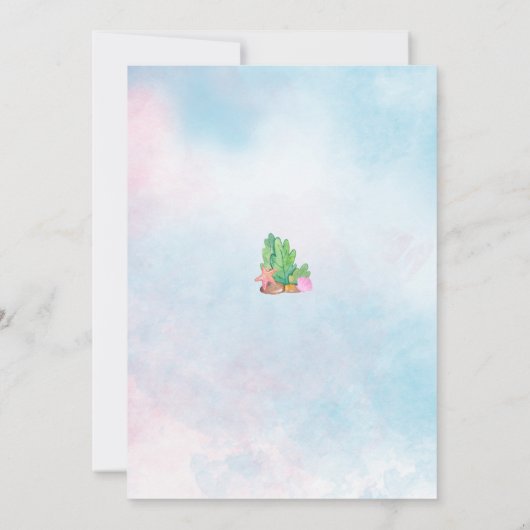 Oneder Het Zee Zeemeermin 1e Verjaardag Kaart (Achterkant)