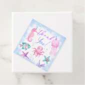 ONEder Het Zee | Zeemeermin 1e Verjaardag Schattig Bedankjes Labels (In situ)