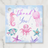 ONEder Het Zee | Zeemeermin 1e Verjaardag Schattig Bedankjes Labels (Voorkant)