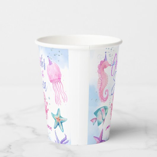 ONEder Het Zee | Zeemeermin 1e verjaardag Schattig Papieren Bekers (Rechts)