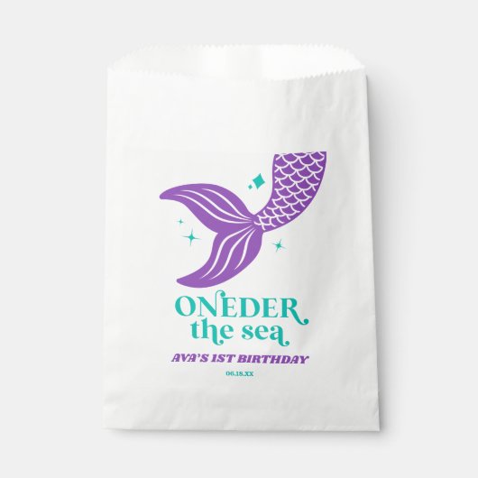 ONEder Het Zee Zeemeermin 1e Verjaardagsfeest Bedankzakje (Voorkant)