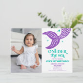 ONEder Het Zee Zeemeermin 1e Verjaardagsfeest Kaart (Staand voorkant)