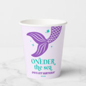 ONEder Het Zee Zeemeermin 1e Verjaardagsfeest Papieren Bekers (Achterkant)