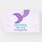 ONEder Het Zee Zeemeermin 1e Verjaardagsfeest Spandoek (Horizontaal)