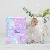 ONEder Het Zee Zeemeermin 1e Verjaardagsfoto Kaart (Staand voorkant)