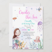 Oneder Het Zee Zeemeermin Meisje 1e Verjaardagsfee Kaart (Voorkant)