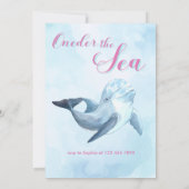 Oneder het zee zeemeermin paarse 1e verjaardag mei kaart (Achterkant)