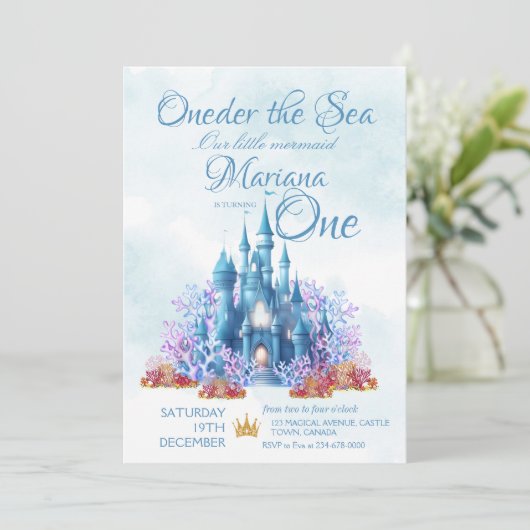 Oneder onder de zee 1e verjaardag onder de zee kaart (Staand voorkant)