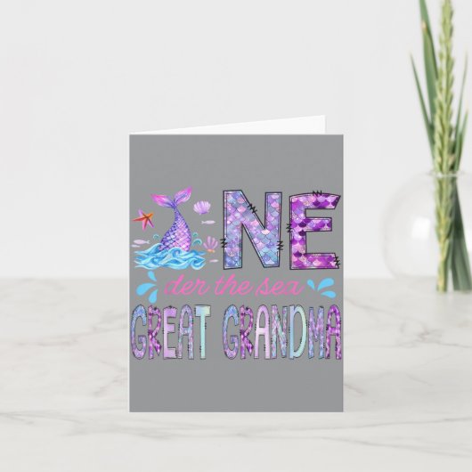 Oneder Onder De Zee Groot Oma 1e Verjaardag Kaart (Voorkant)