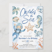 ONEder The Sea! 1st Birthday Boy Cute Ocean Kaart (Voorkant)