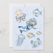 ONEder The Sea! 1st Birthday Boy Cute Ocean Kaart (Achterkant)