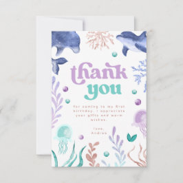 Oneder the Sea Birthday Bedankkaart
