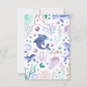 Oneder the Sea Birthday Bedankkaart (Achterkant)