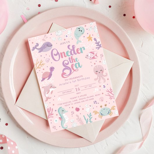 Oneder the Sea Birthday Invitation. Ocean Birthday Kaart