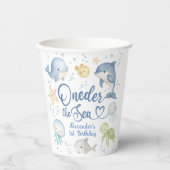 ONEder The Sea Boy 1st birthday Cute Ocean Papieren Bekers (Voorkant)