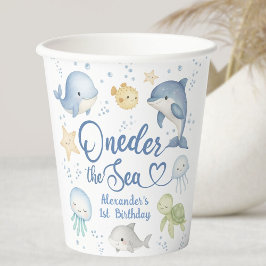 ONEder The Sea Boy 1st birthday Cute Ocean Papieren Bekers