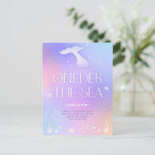 Oneder the Sea Feeërieke Glitterende Zeemeermin Ve Briefkaart (Staand voorkant)