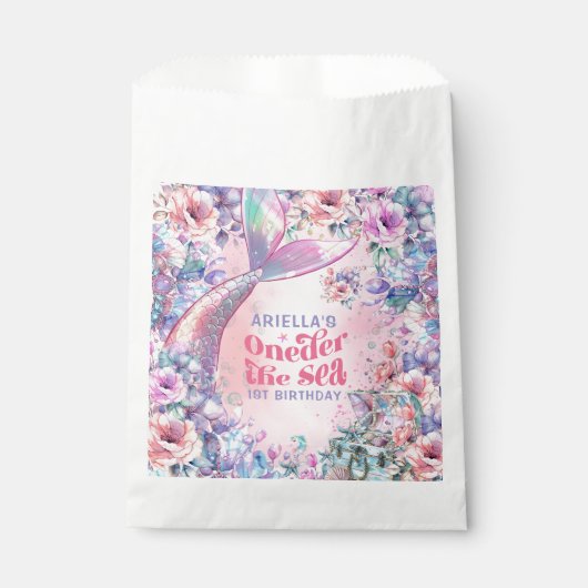 Oneder The Sea Flower Glitter Mermaid Tail  Bedankzakje (Voorkant)