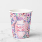 Oneder The Sea Flower Glitter Mermaid Tail  Papieren Bekers (Voorkant)