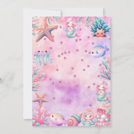 ONEder The Sea Kids 1e verjaardagsfeestje Kaart (Achterkant)