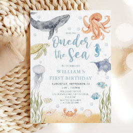 Oneder The Sea Oceandieren 1e Verjaardag Kaart