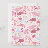 Oneder The Sea Roze Oceaandieren 1e Verjaardag Kaart (Achterkant)