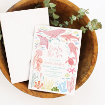 Oneder The Sea Roze Oceaandieren 1e Verjaardag