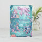 ONEder The Sea Verjaardags Zeemeermin 1e Verjaarda Kaart (Staand voorkant)