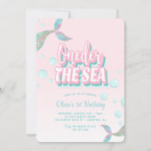 Oneder The Sea Zeemeermin 1e Verjaardag Kaart (Voorkant)