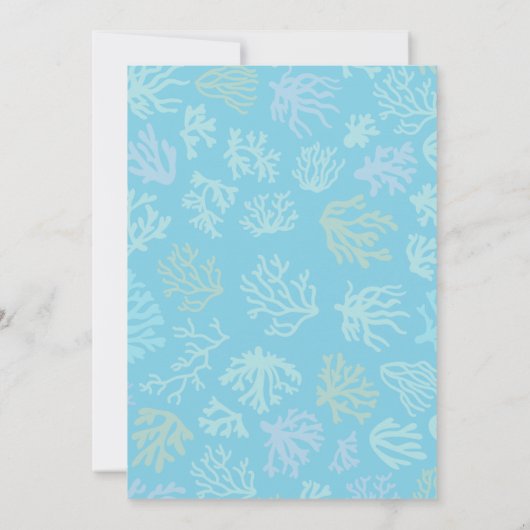 Oneder The Zee First Birthday Blue Invitation Kaart (Achterkant)