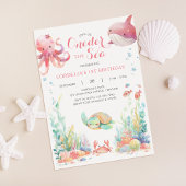 Oneder The Zee First Birthday Pink Invitation Kaart
