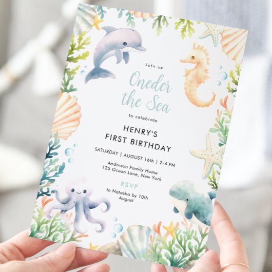 Oneder The Zee Ocean 1st Birthday Boy Kaart