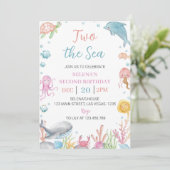 Oneder The Zee Pastel 2e verjaardagsuitnodiging Kaart (Staand voorkant)