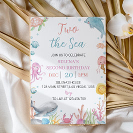 Oneder The Zee Pastel 2e verjaardagsuitnodiging Kaart