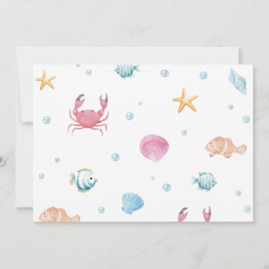 Oneder The Zee Pastel Verjaardagsfotouitnodiging Kaart (Achterkant)