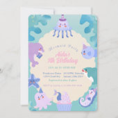 Oneder the Zee Zeemeermin Verjaardagsuitnodiging Kaart (Voorkant)