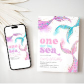 Oneder the Zee Zeemeermin Verjaardagsuitnodiging Kaart