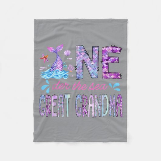 Oneder Under The Sea Grootmoeder 1e Verjaardag Fleece Deken (Voorkant)