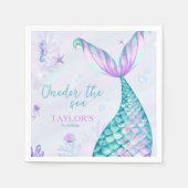 Oneder van het Zee Mermaid 1e verjaardag meisje Servet (Voorkant)