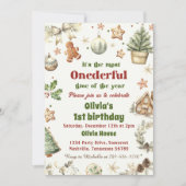 Onederful 1e Verjaardag Cookies Kerst Kaart (Voorkant)