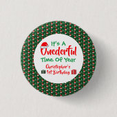 Onederful 1e verjaardag ronde button 3,2 cm (Voorkant)