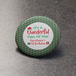 Onederful 1e verjaardag ronde button 3,2 cm