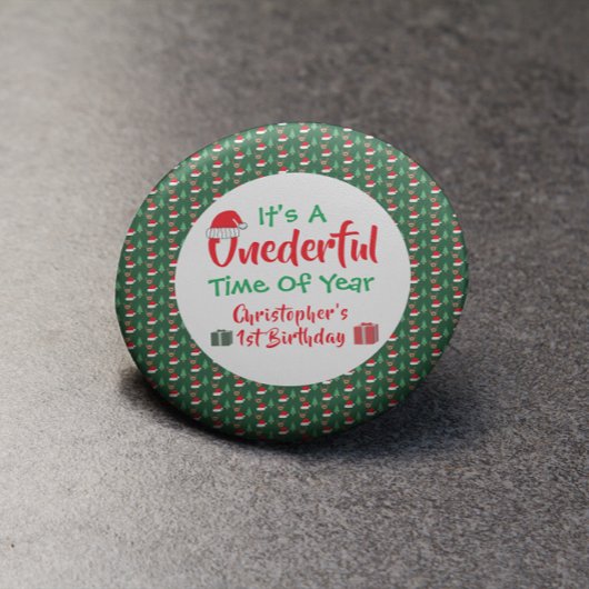 Onederful 1e verjaardag ronde button 3,2 cm