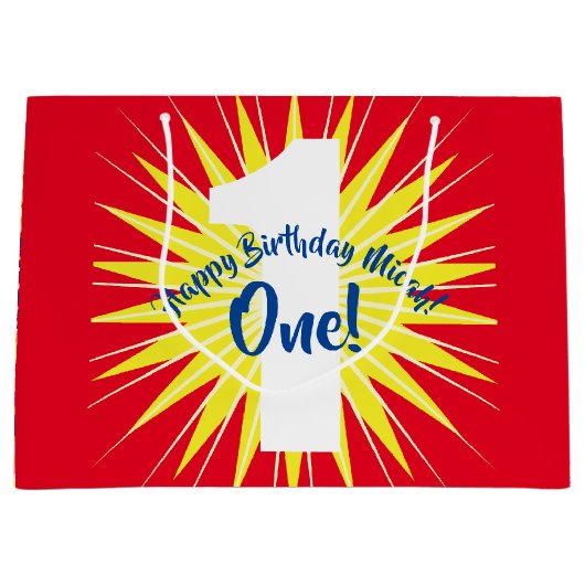 Onederful 1e verjaardagsfeestje groot cadeauzakje (Voorkant)