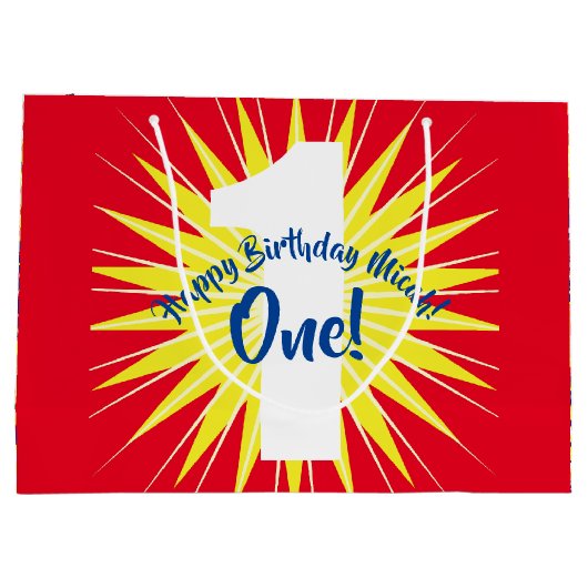 Onederful 1e verjaardagsfeestje groot cadeauzakje (Achterkant)