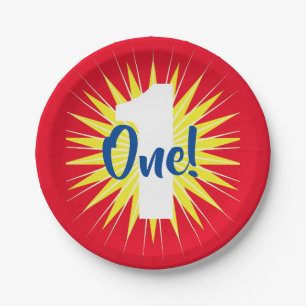 Onederful 1e verjaardagsfeestje papieren bordje