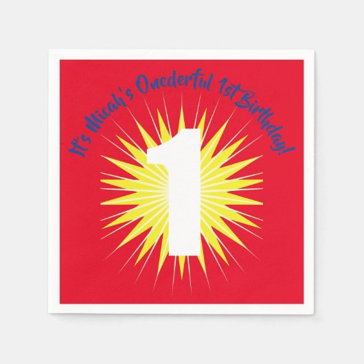 Onederful 1e verjaardagsfeestje servet (Voorkant)